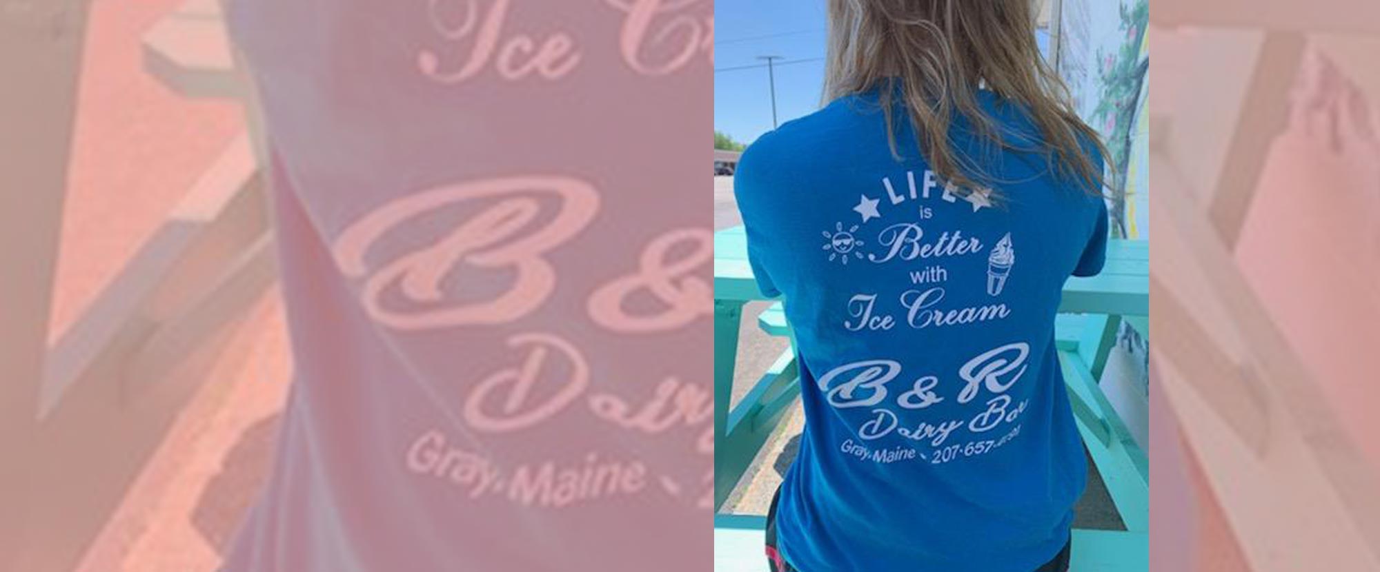 A blue B & R Dairy Bar T-shirt available for sale now in Portland, ME